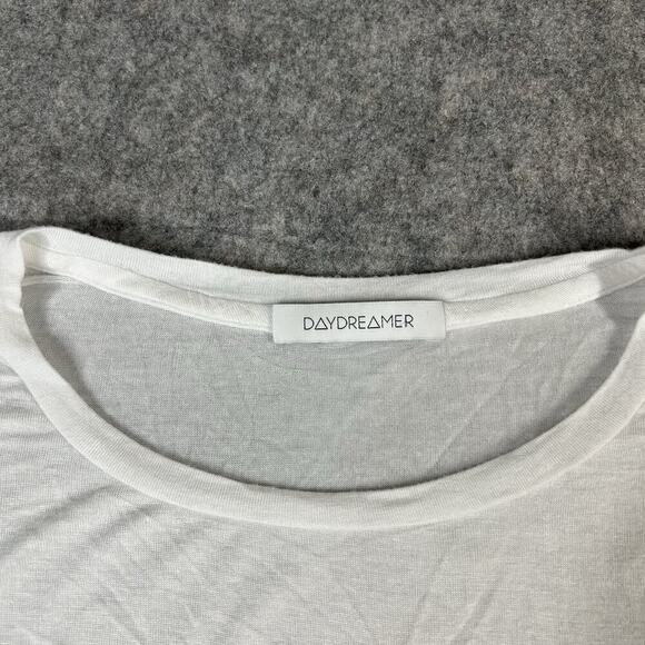 Daydreamer Graphic Tee Womens Small ‘Need More Happy Hours’ White Oversized - Picture 4 of 8